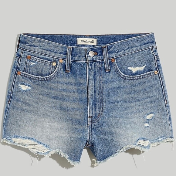 Madewell Plus Relaxed Denim Shorts Renfield Wash Destructed Edition 24W - Picture 2 of 9